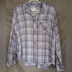 Rails Blue and Pink Plaid Button Down Shirt